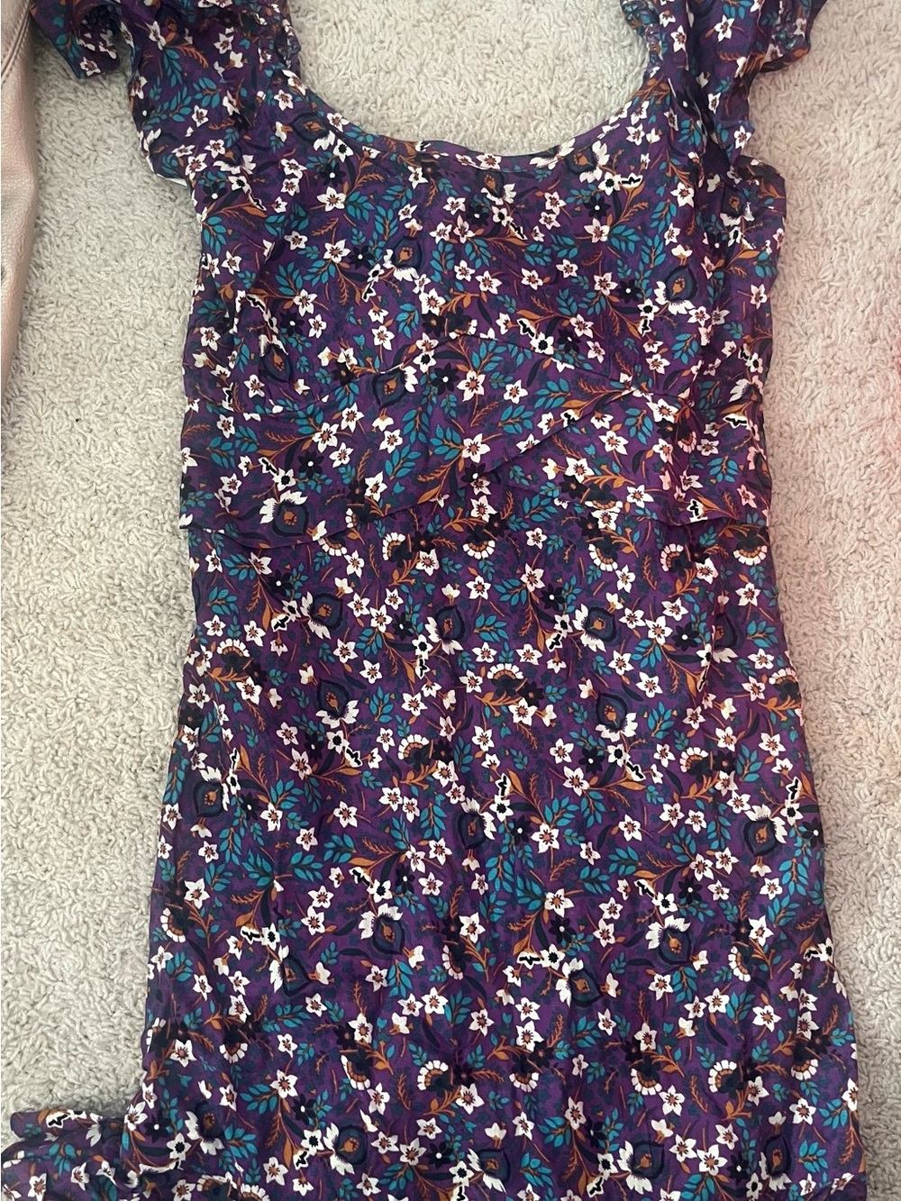 Band of the Free Coraline Purple Boho Floral Mini Dress NWT, Size Small